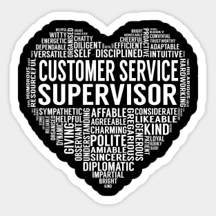 Customer Service Supervisor Heart Sticker